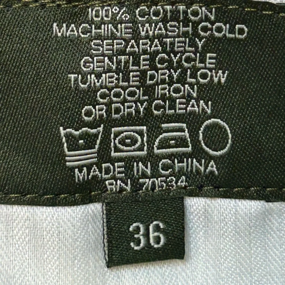 Orvis‎ Men's Brown 10-Pocket Cargo Pants Leather Trim Pockets 36/32 Hiking Trek